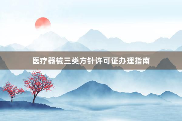 医疗器械三类方针许可证办理指南