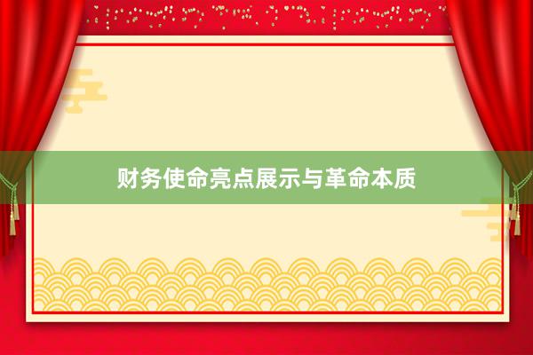 财务使命亮点展示与革命本质